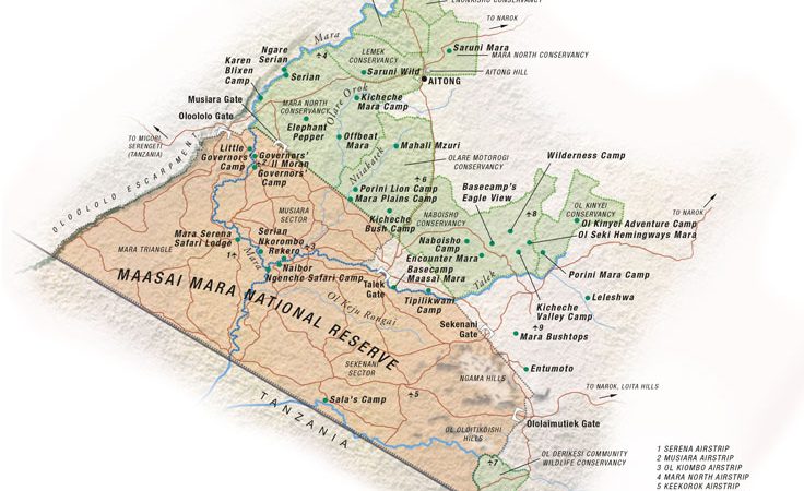 Masai Mara national park map