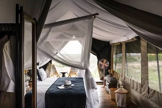 Luxury tent set up at Kichakani Camp
